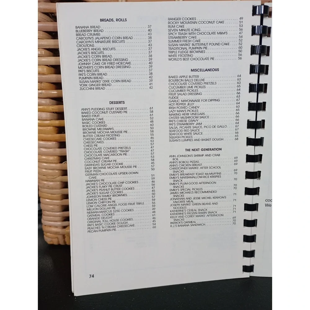 The Marks Family Cookbook Pinehurst, NC Dedicated To Jackie Marks 1993‎ Spiral